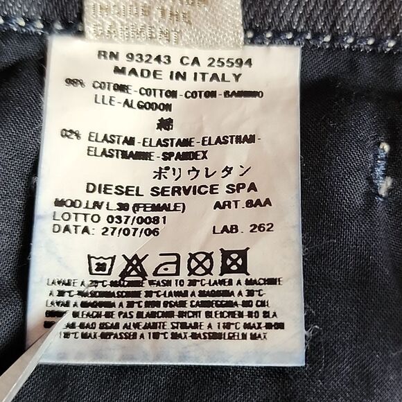 Diesel Liv Straight Leg Low Rise Jeans 28 - Picture 6 of 7